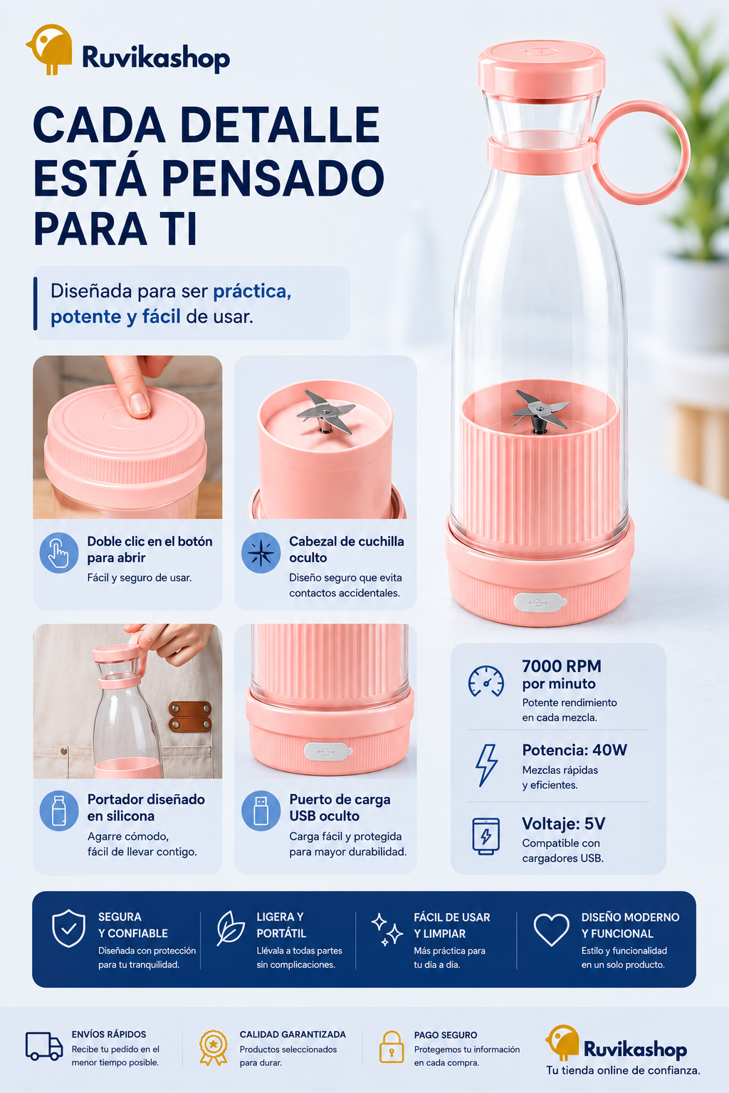 MINI LICUADORA JUGUERA PORTATIL
