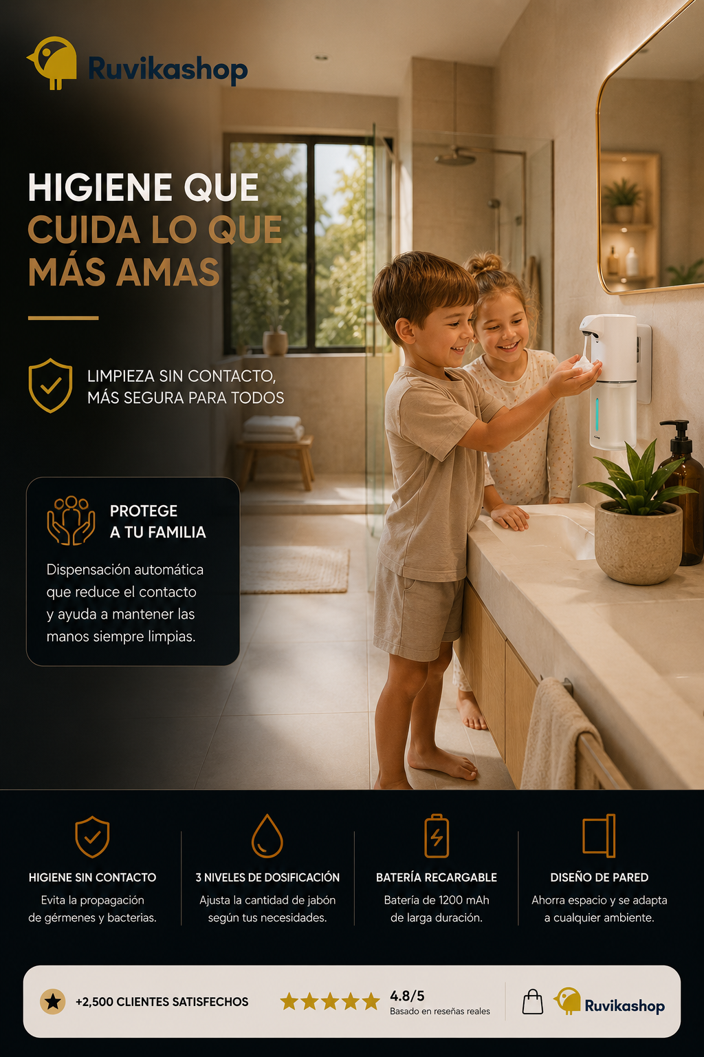 Dispensador Automático De Jabón Sensor