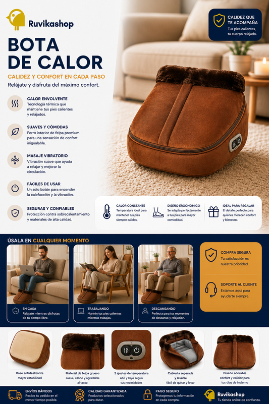 Bota Calefactor Eléctrico Alto Confort