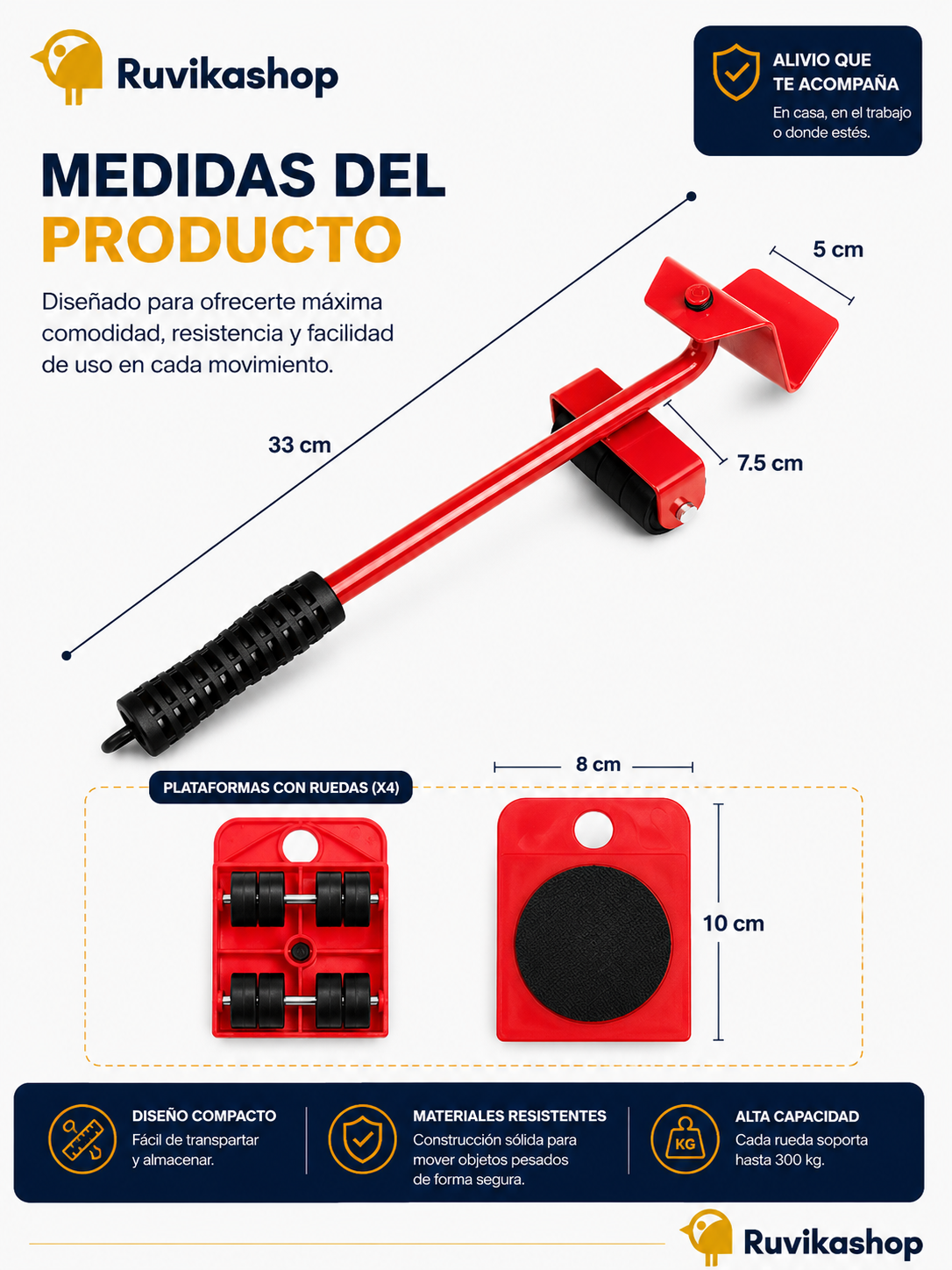 KIT ELEVADOR DE MUEBLES PESADOS