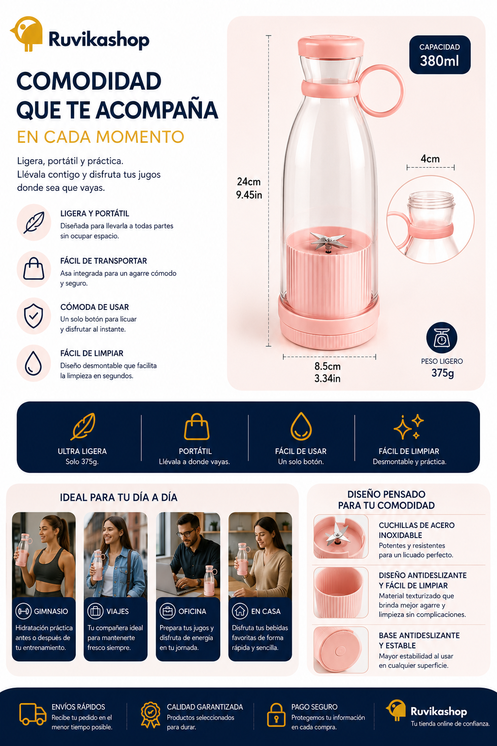MINI LICUADORA JUGUERA PORTATIL