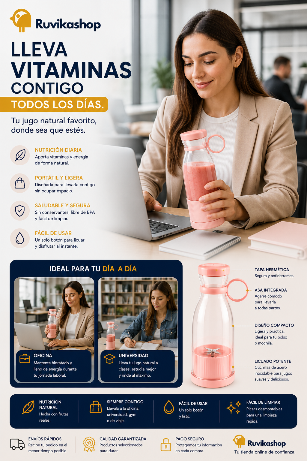 MINI LICUADORA JUGUERA PORTATIL