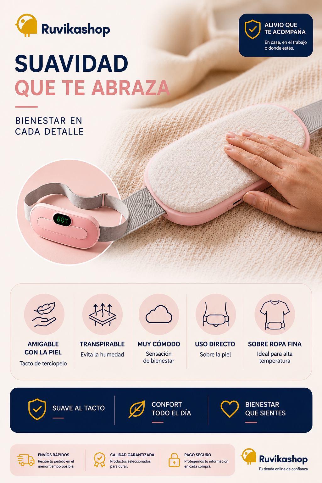 Cinturon Menstrual Masajeador Vientre