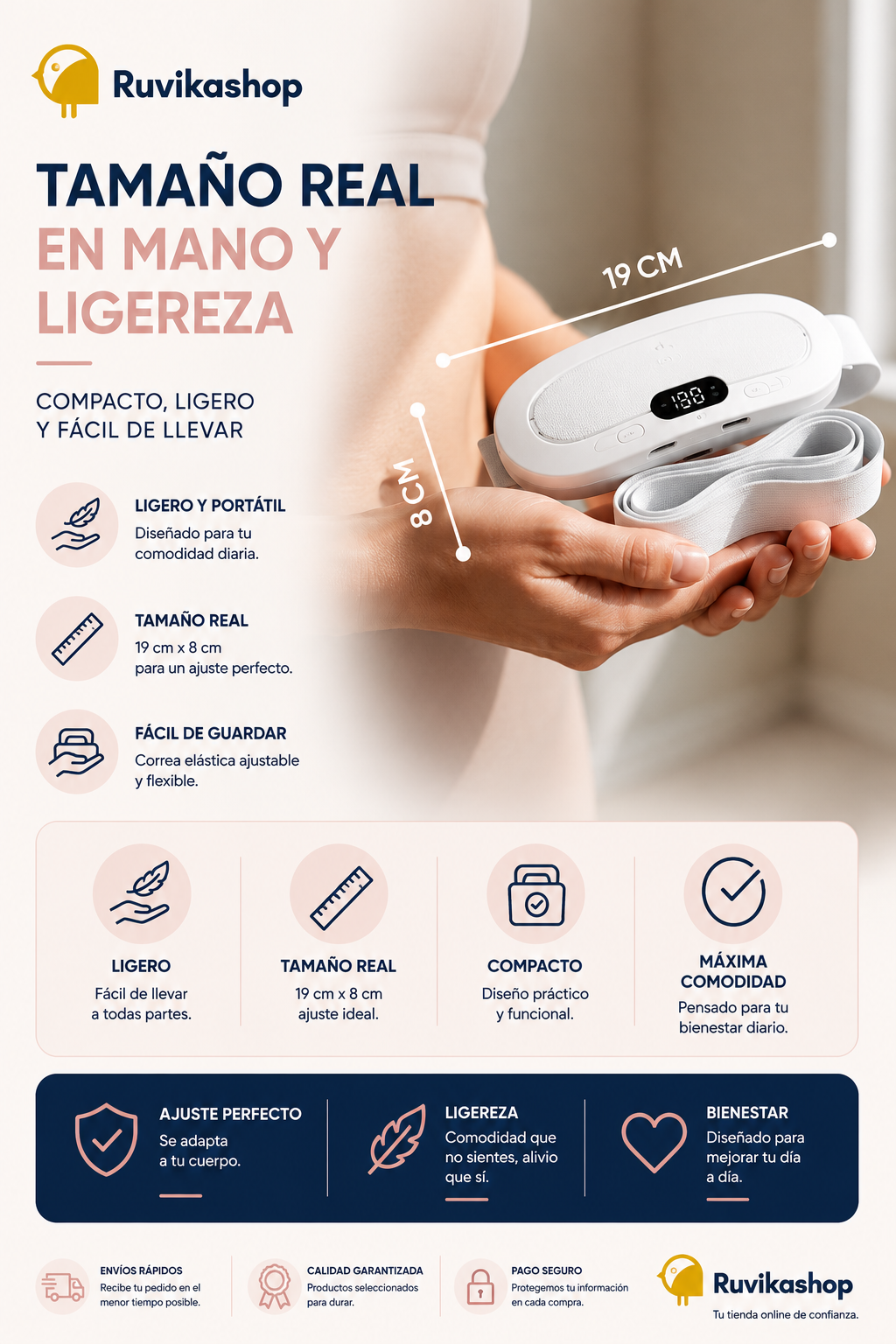 Cinturon Menstrual Masajeador Vientre