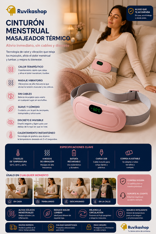 Cinturon Menstrual Masajeador Vientre