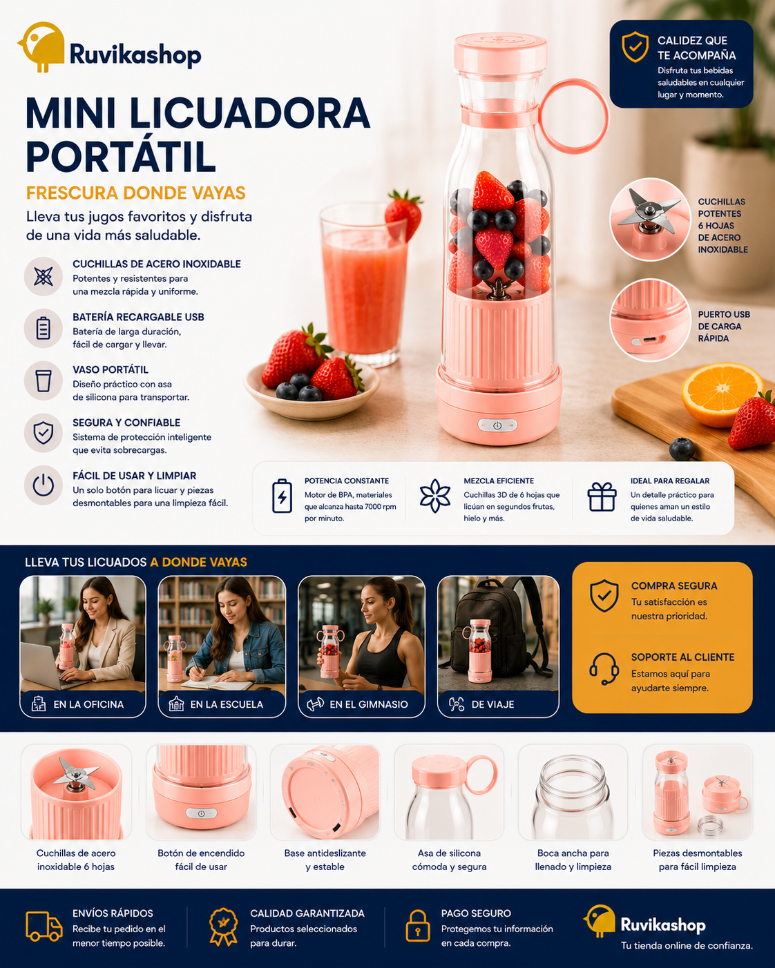 MINI LICUADORA JUGUERA PORTATIL