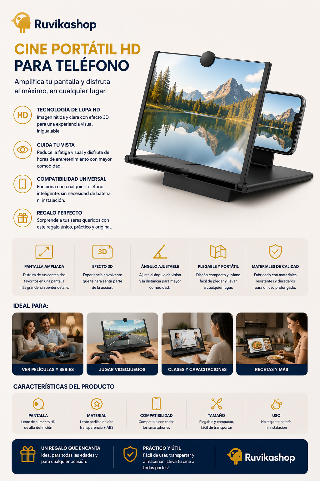 Cine Portátil HD para Teléfono