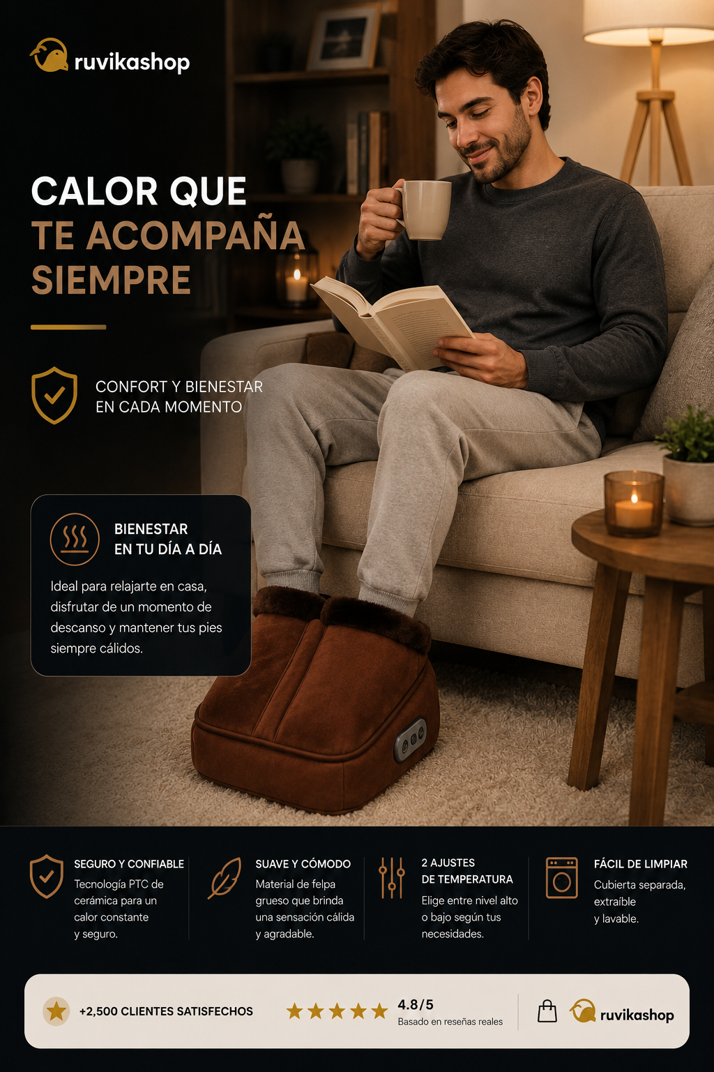 Bota Calefactor Eléctrico Alto Confort