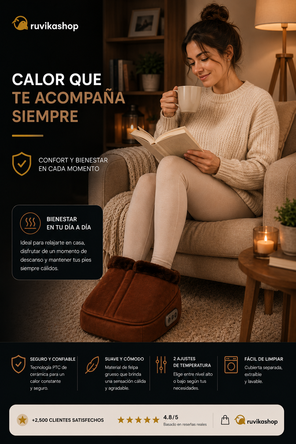 Bota Calefactor Eléctrico Alto Confort