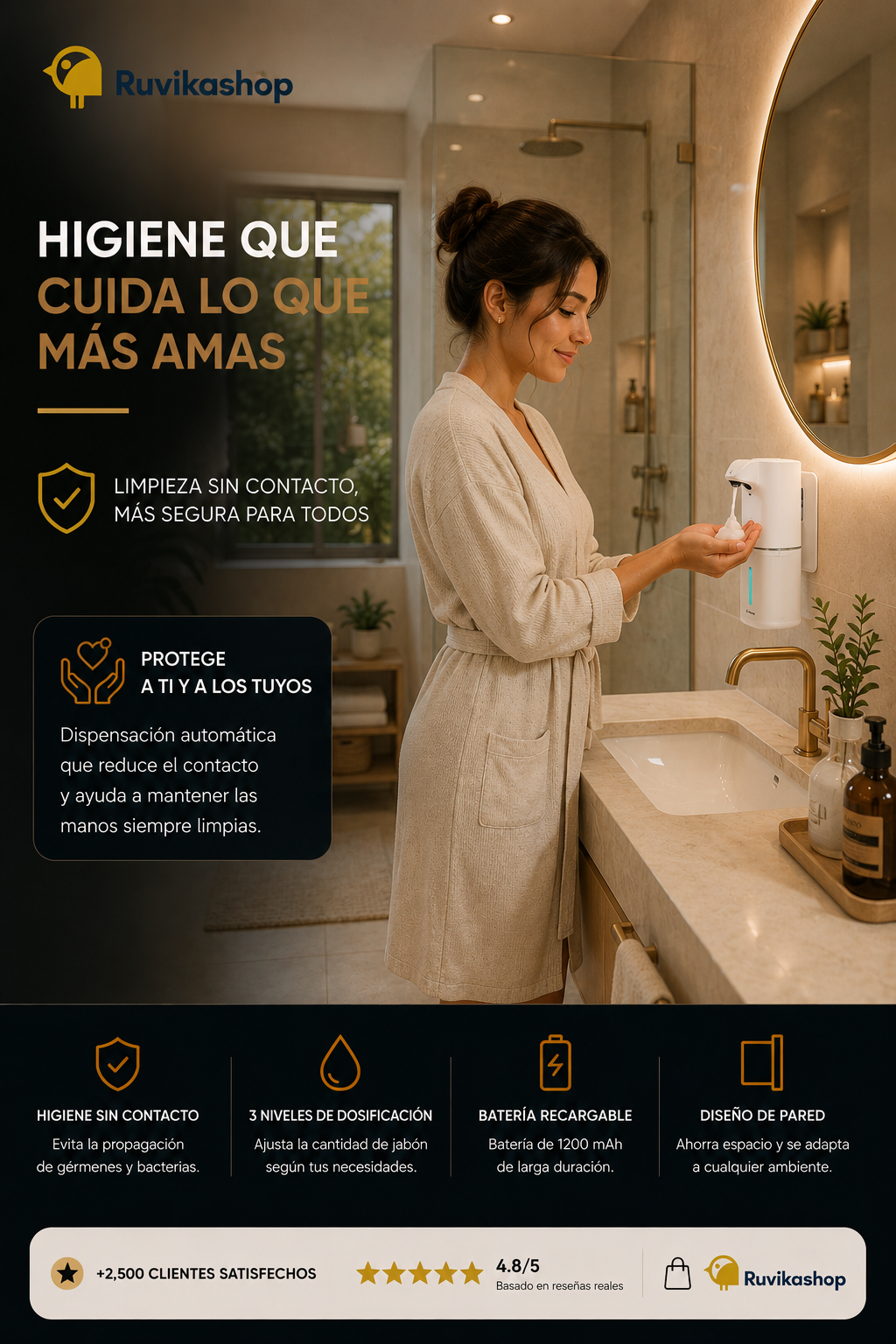 Dispensador Automático De Jabón Sensor