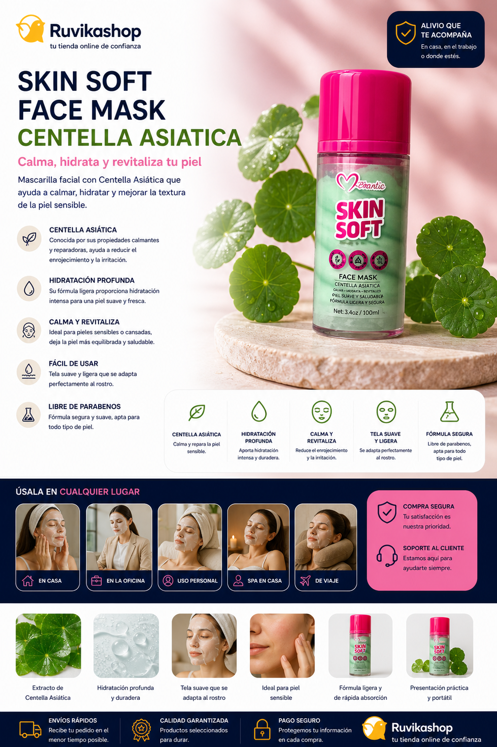 Skin Soft – Face Mask Centella Asiática
